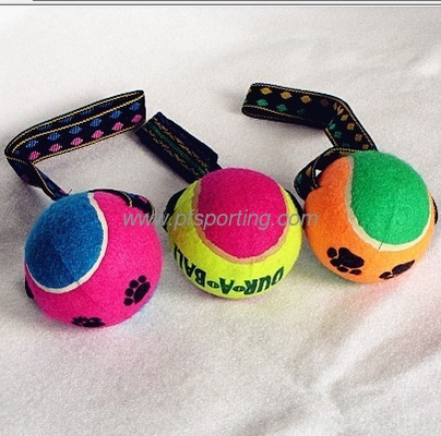 Pelota de tenis para mascotas de 2,5 pulgadas con cuerda proveedor