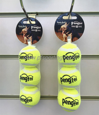 Accesorios de alta calidad para mascotas, pelota de tenis de goma, juguete para masticar, paquete de 3 proveedor