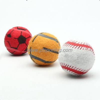 Pelota de tenis para perros, juguete masticable para mascotas con huellas de pata, pelotas de tenis para perros chirriantes proveedor