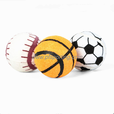 Pelota de tenis para perros, juguete masticable para mascotas con huellas de pata, pelotas de tenis para perros chirriantes proveedor
