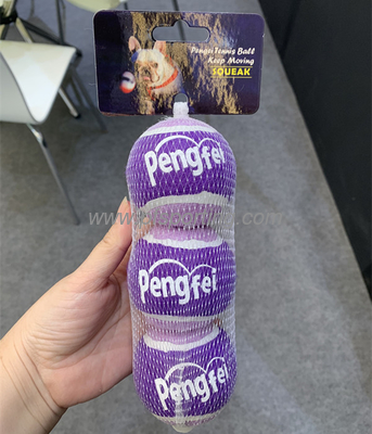 Pelota de tenis de feliz cumpleaños para perro, paquete de 3 pelotas de chirrido de colores brillantes, juguete para masticar proveedor