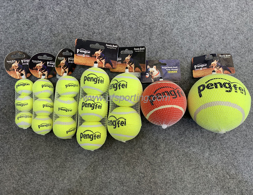Pelotas de tenis para perros Juguetes divertidos para perros chirriantes Juguetes masticables para ejercicio y entrenamiento | Paquete de 6 coloridos perros fáciles de atrapar proveedor